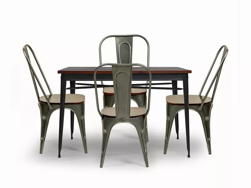 Daisy 4 Seater Dining Set in Dark Grey Color